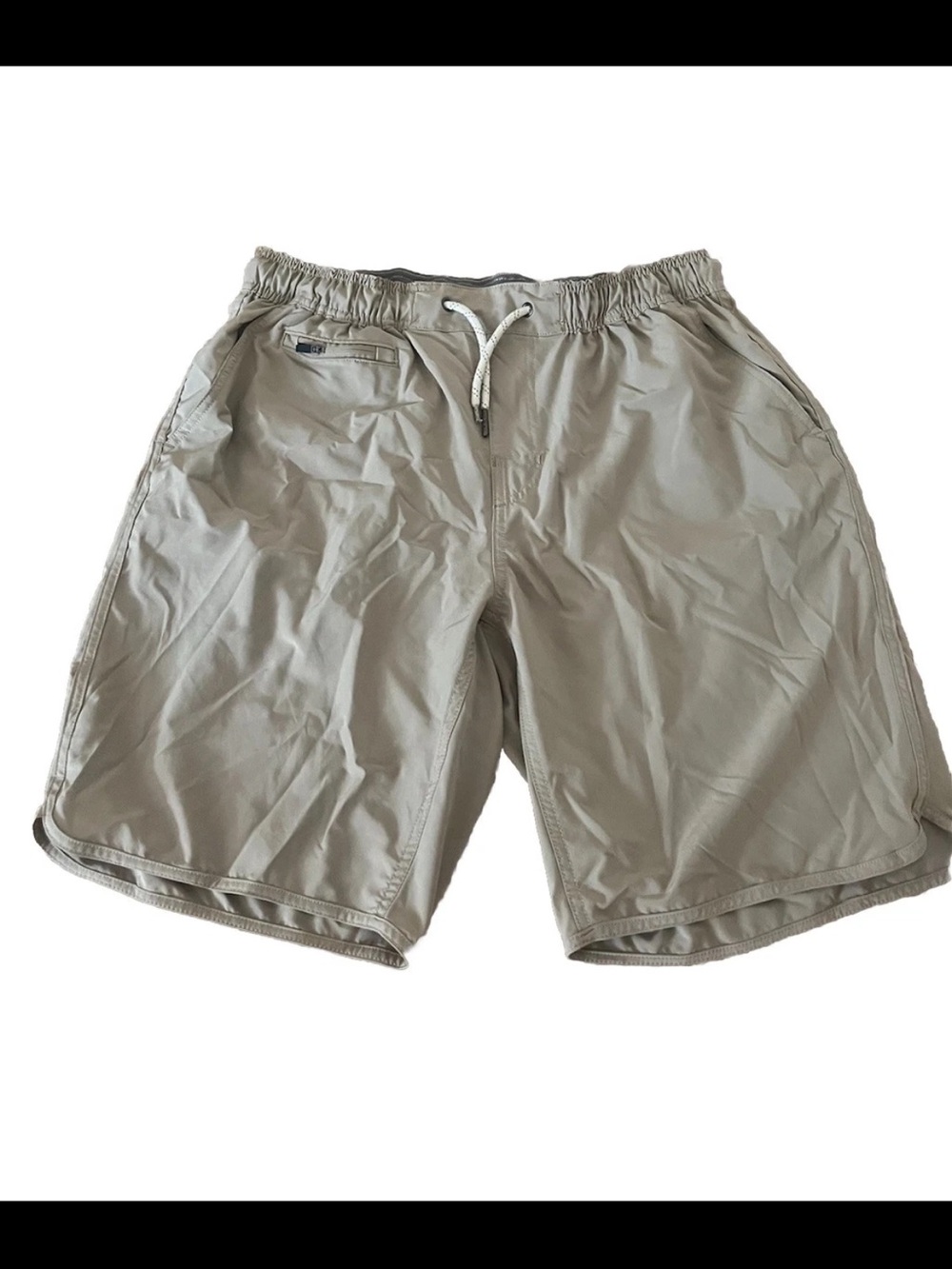 V46 Land and Sea Men's Casual Drawstring Shorts in Light Khaki